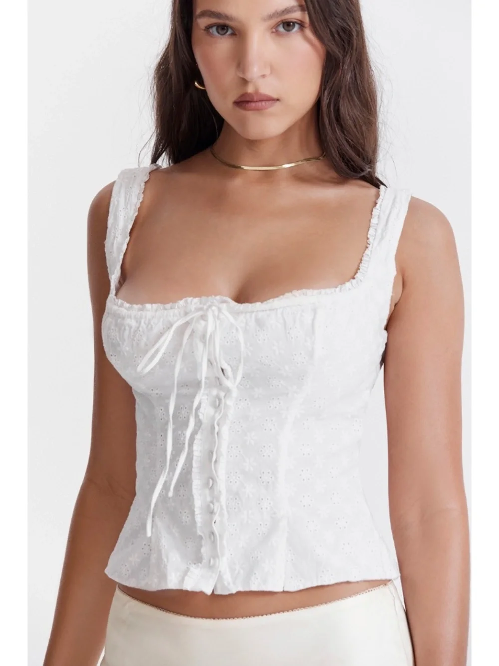 NEW House of CB Juana Top White Large+ (XL)